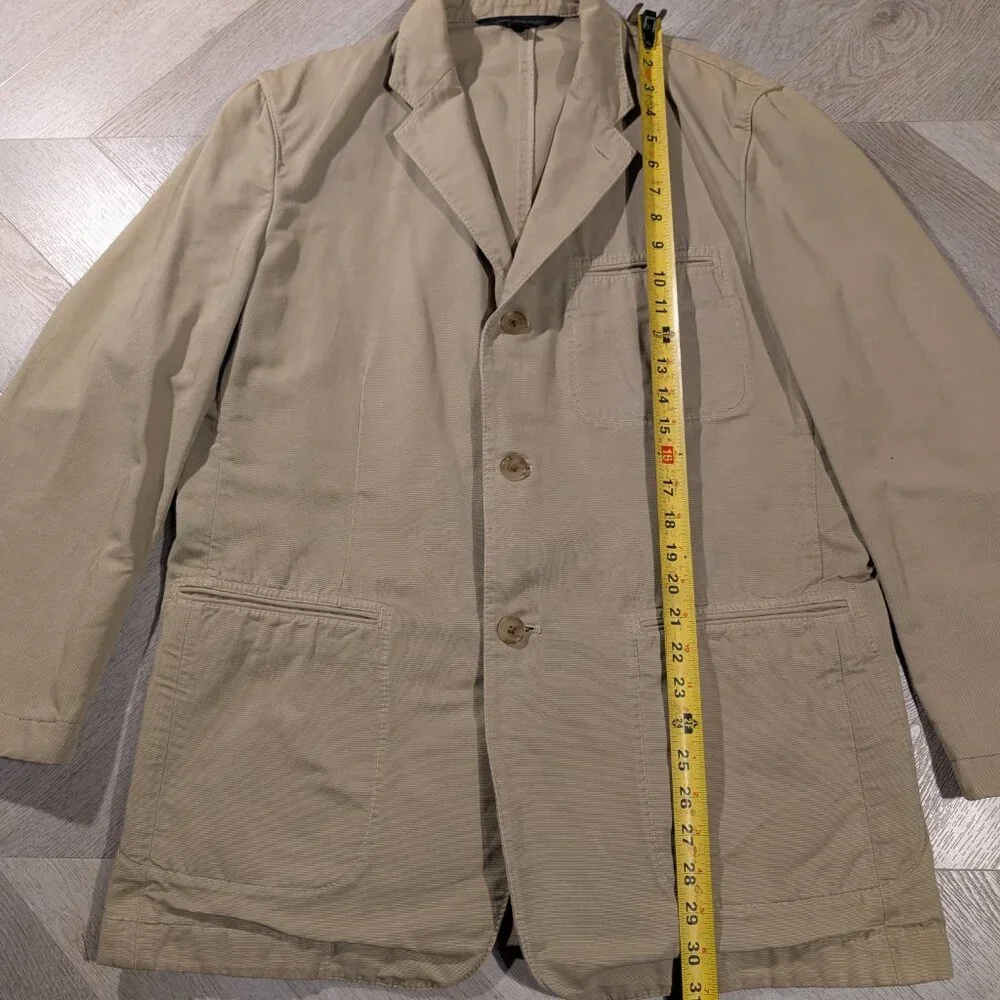 Express Design Studio Khaki Chino Blazer Men's Size 42R Tan Lightweight